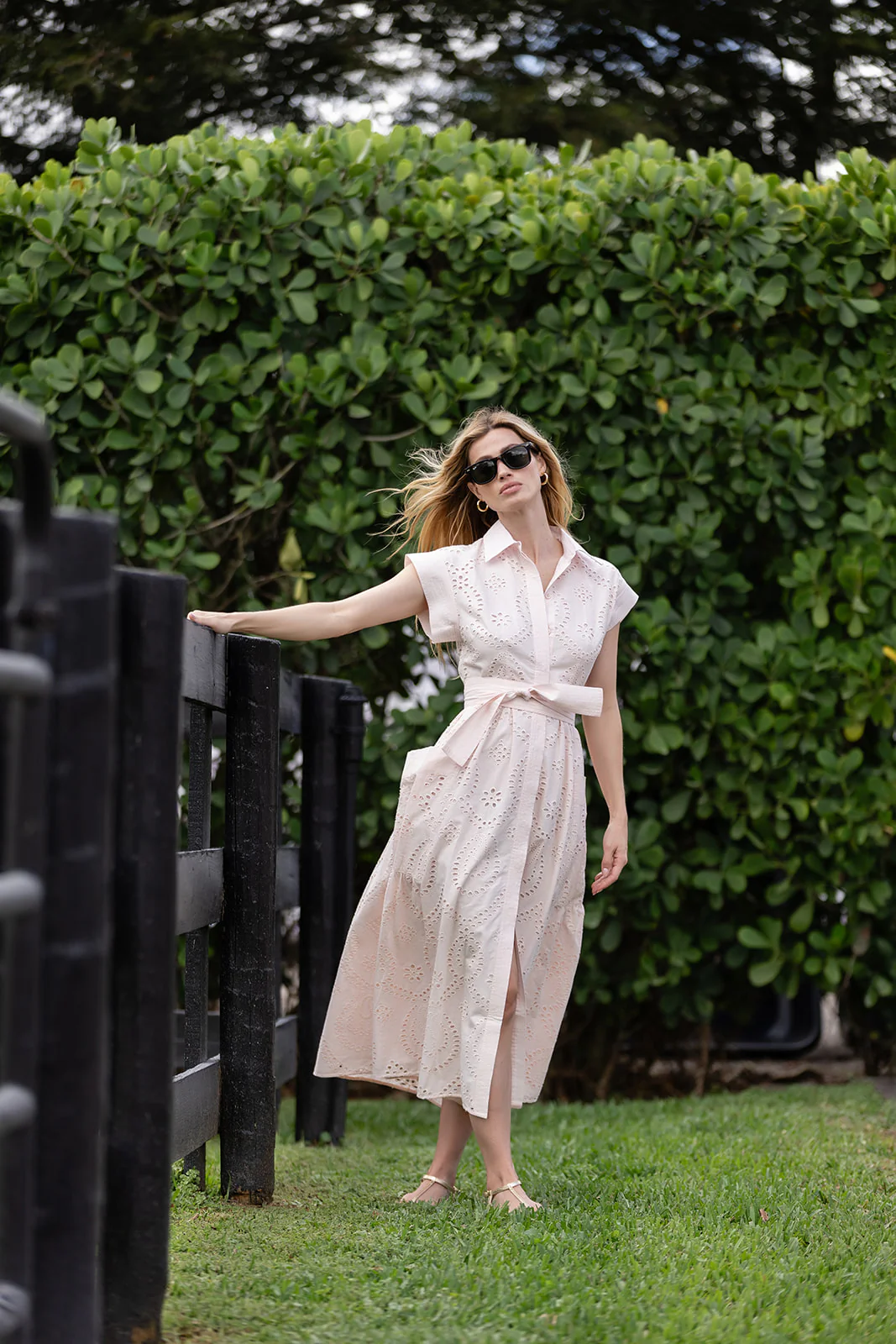Betty Dress Eyelet - Shell - Image 10