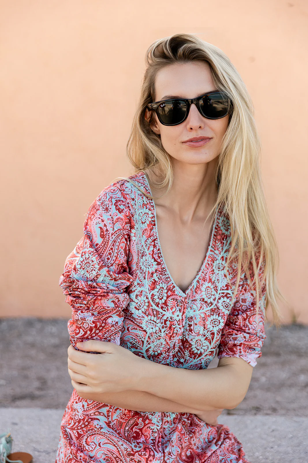 Chloe Caftan Cotton - Celeste Paisley - Image 6
