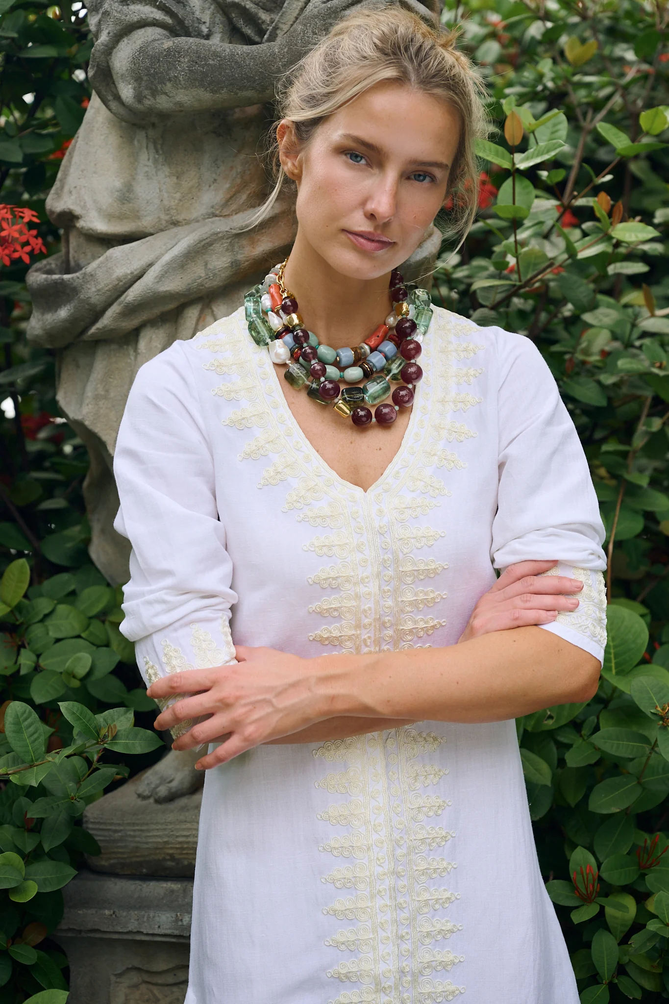 Chloe Caftan Coil - Blanc - Image 7