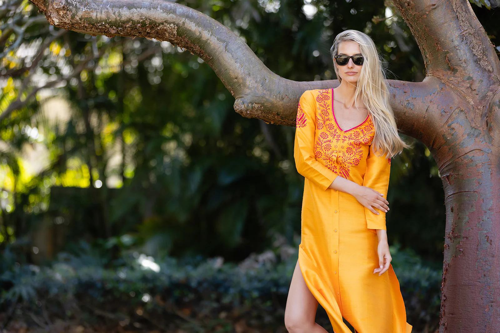 Chloe Caftan Dupioni - Mango - Image 14