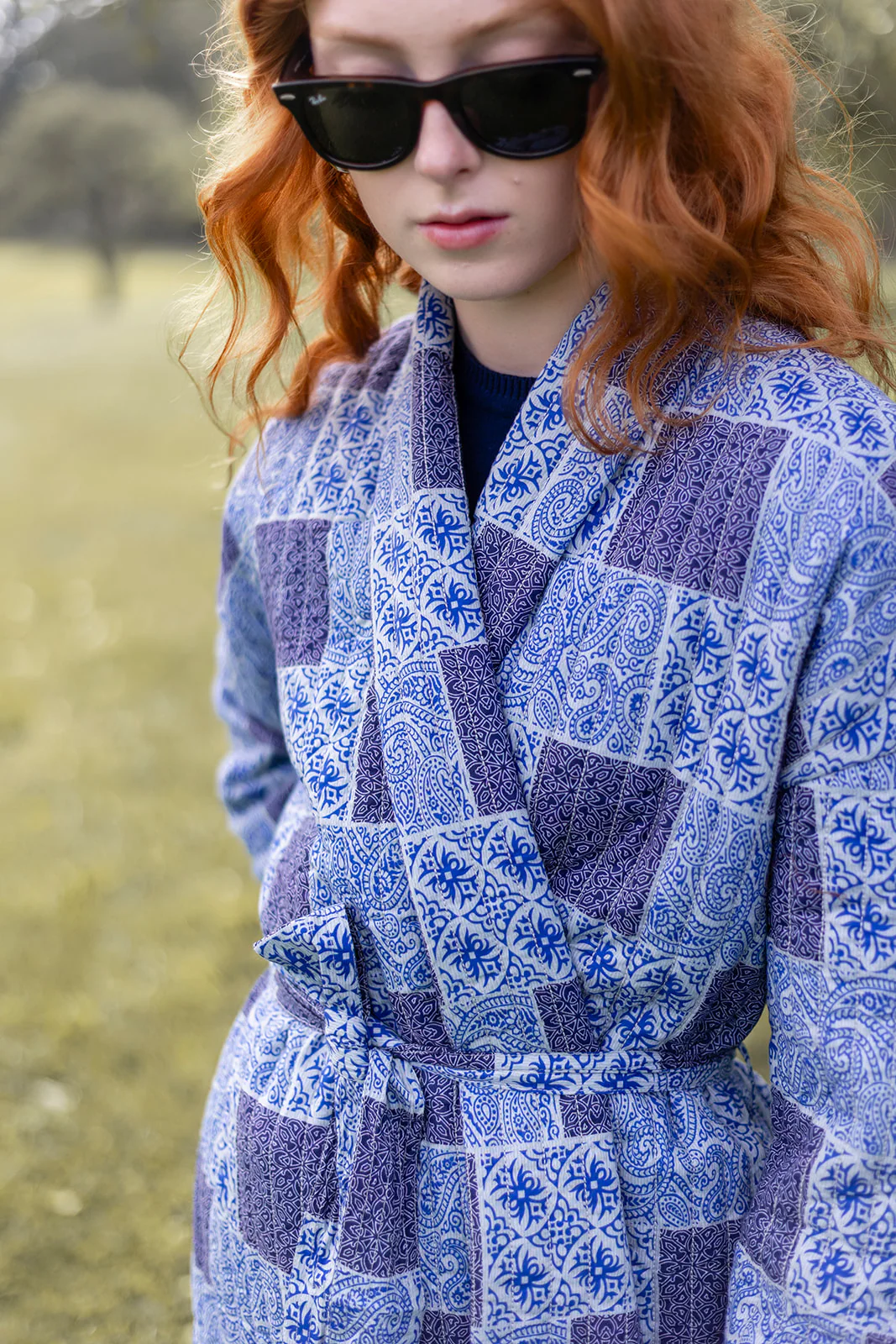 Hazel Wrap Jacket - Peacoat Venetian Tile - Image 4