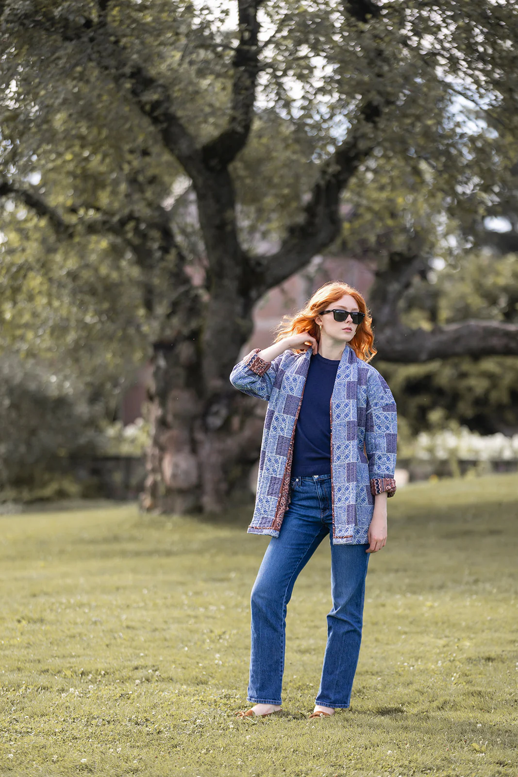 Hazel Wrap Jacket - Peacoat Venetian Tile - Image 6