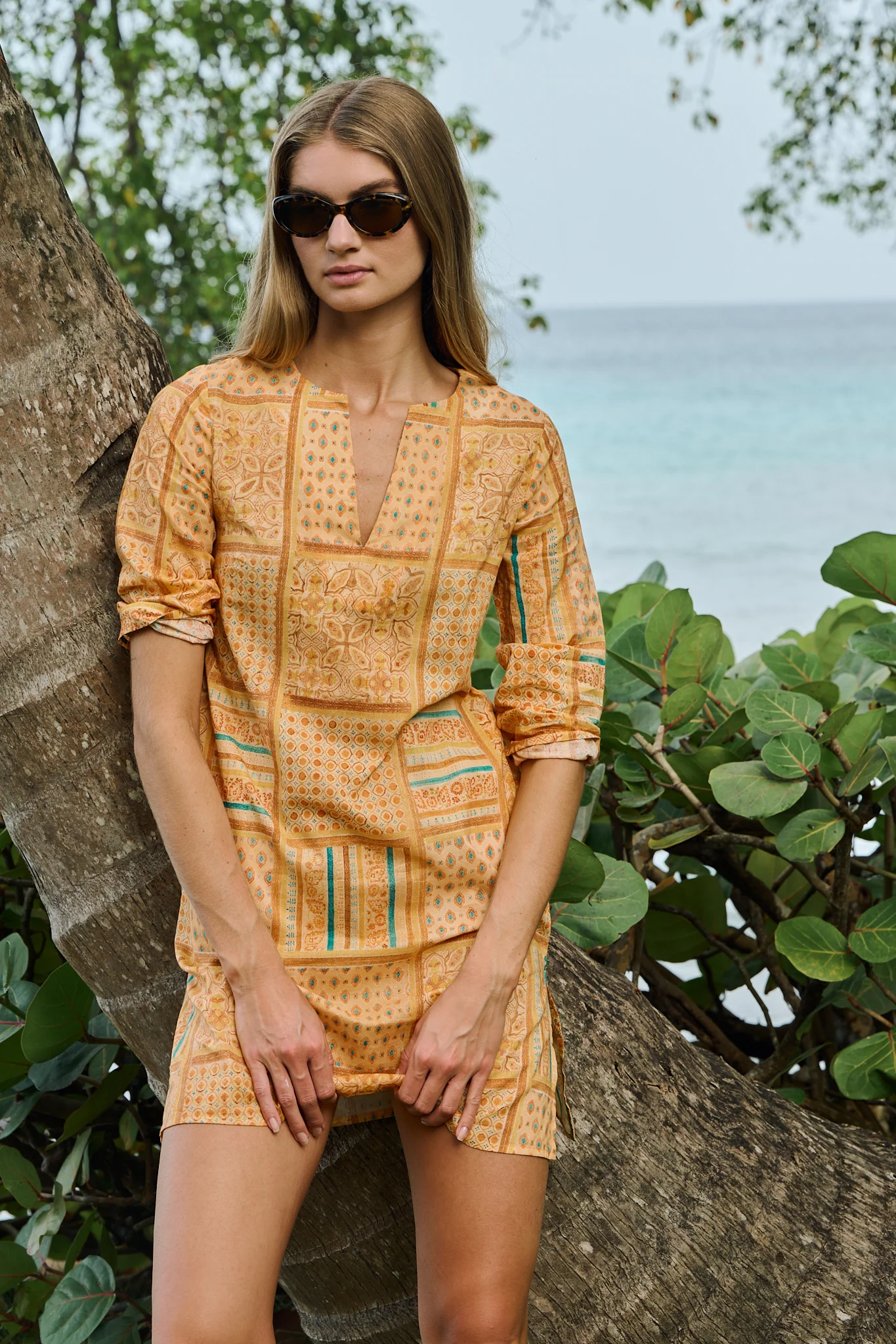 Mariah Tunic Dress - Mango Patchwork - Image 13