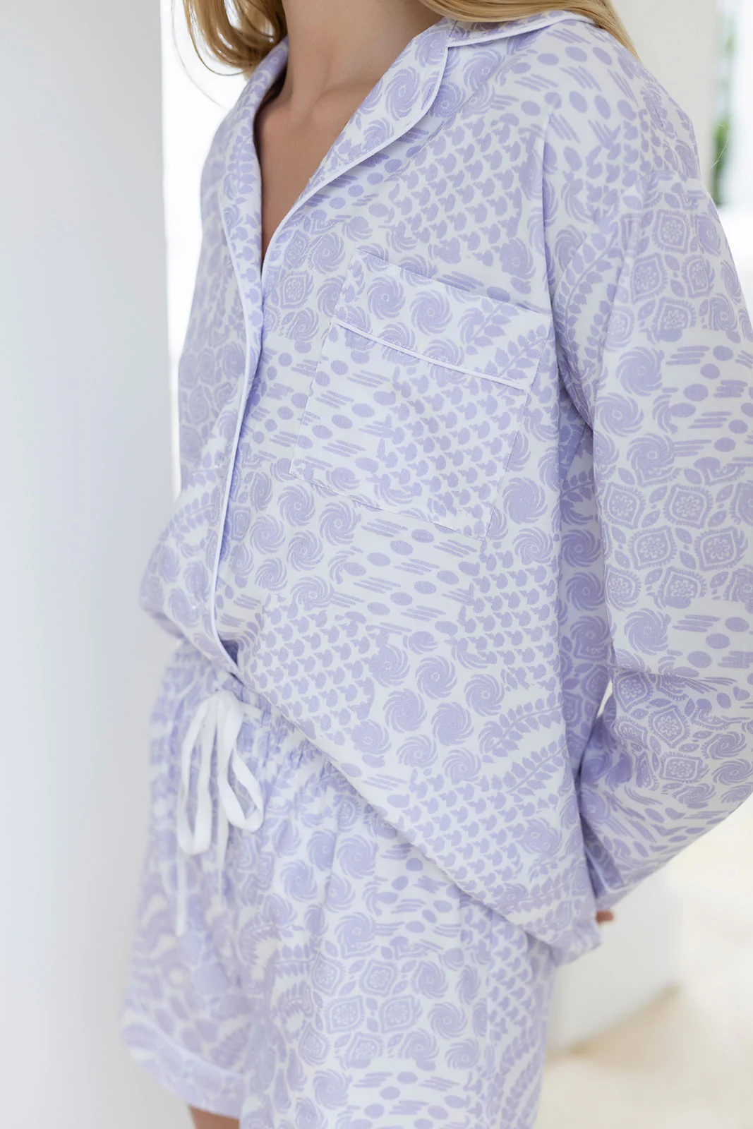 Pajama Short Set - Lavender Mosaic - Image 2