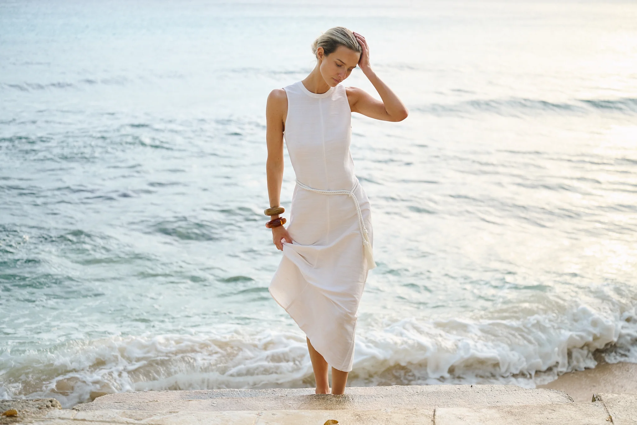 Slim Jane Dress - Blanc - Image 15