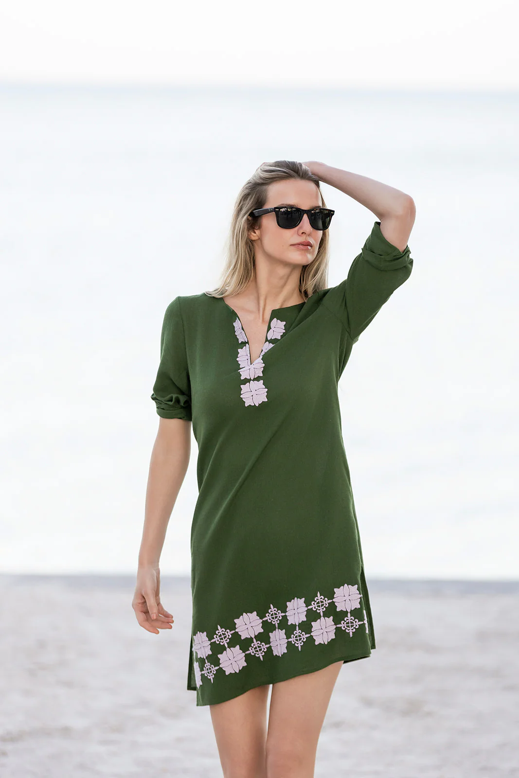 Sutton Tunic Dress - Moss - Image 8